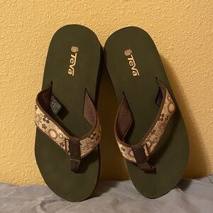 Teva Olive and Brown Sandals